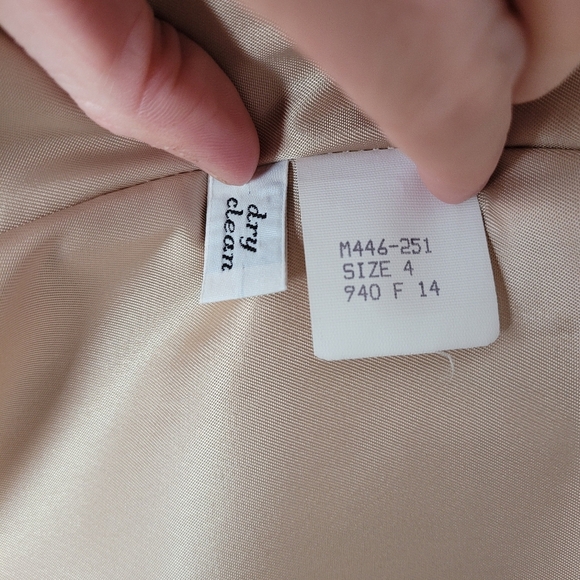 Pendleton Vintage Fully Lined Wool One Button Blazer Cream Navy Size 4 USA Made - Picture 9 of 10